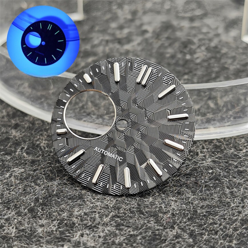 NH38 Dial 28.5mm Skeletonized Dial NH34 Dial Green LumeFits NH34/NH38 Movement