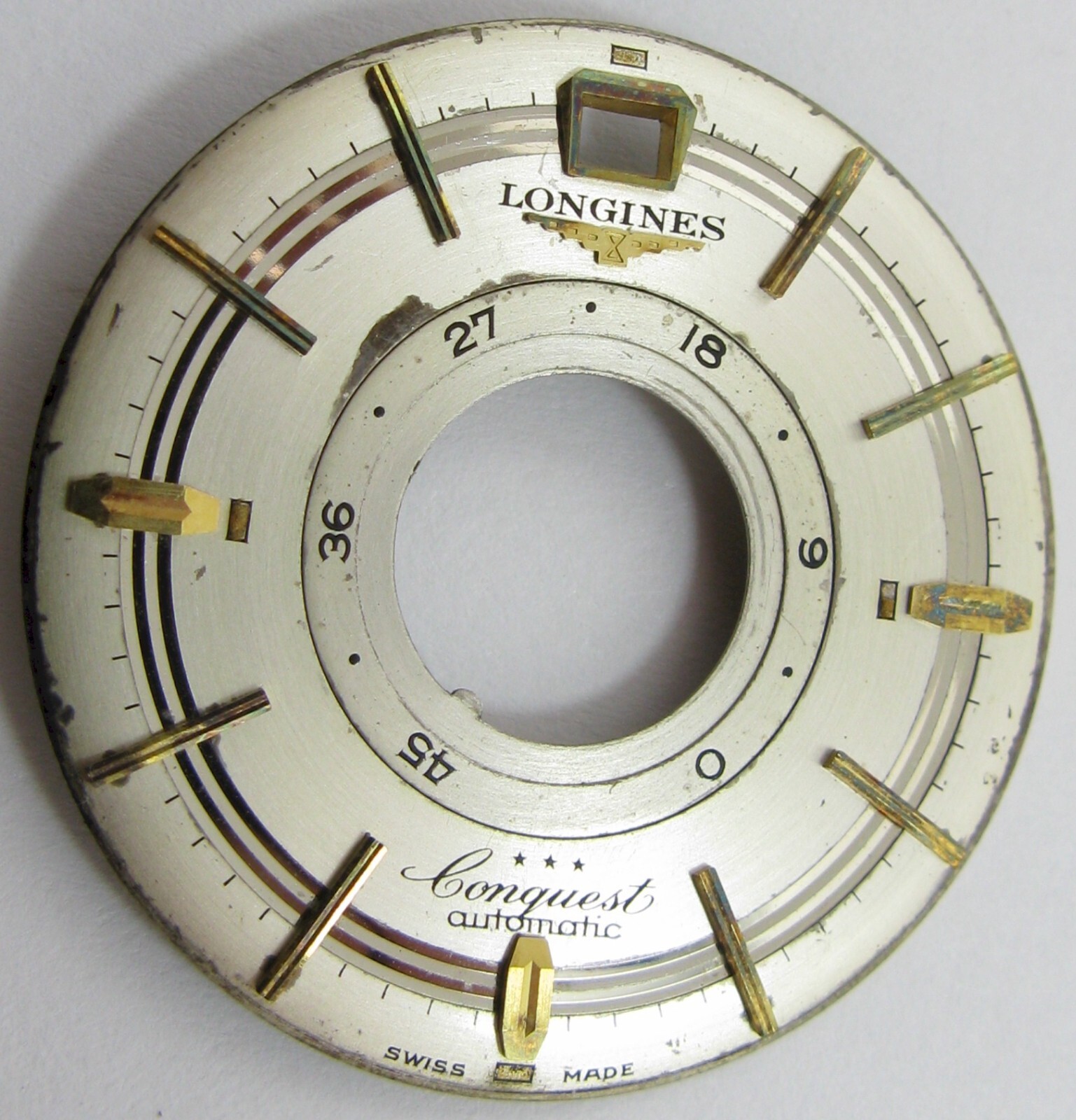Longines 294 Conquest Watch part used dial 45 Hr. power reserve …