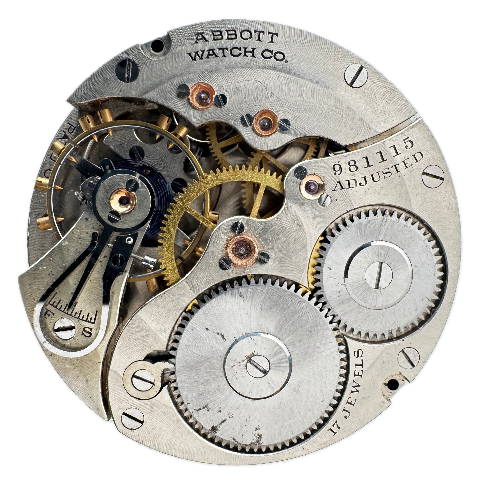 Antique 16s Howard Roman Dial Hunter Pocket Watch Movement Abbott USA 17J