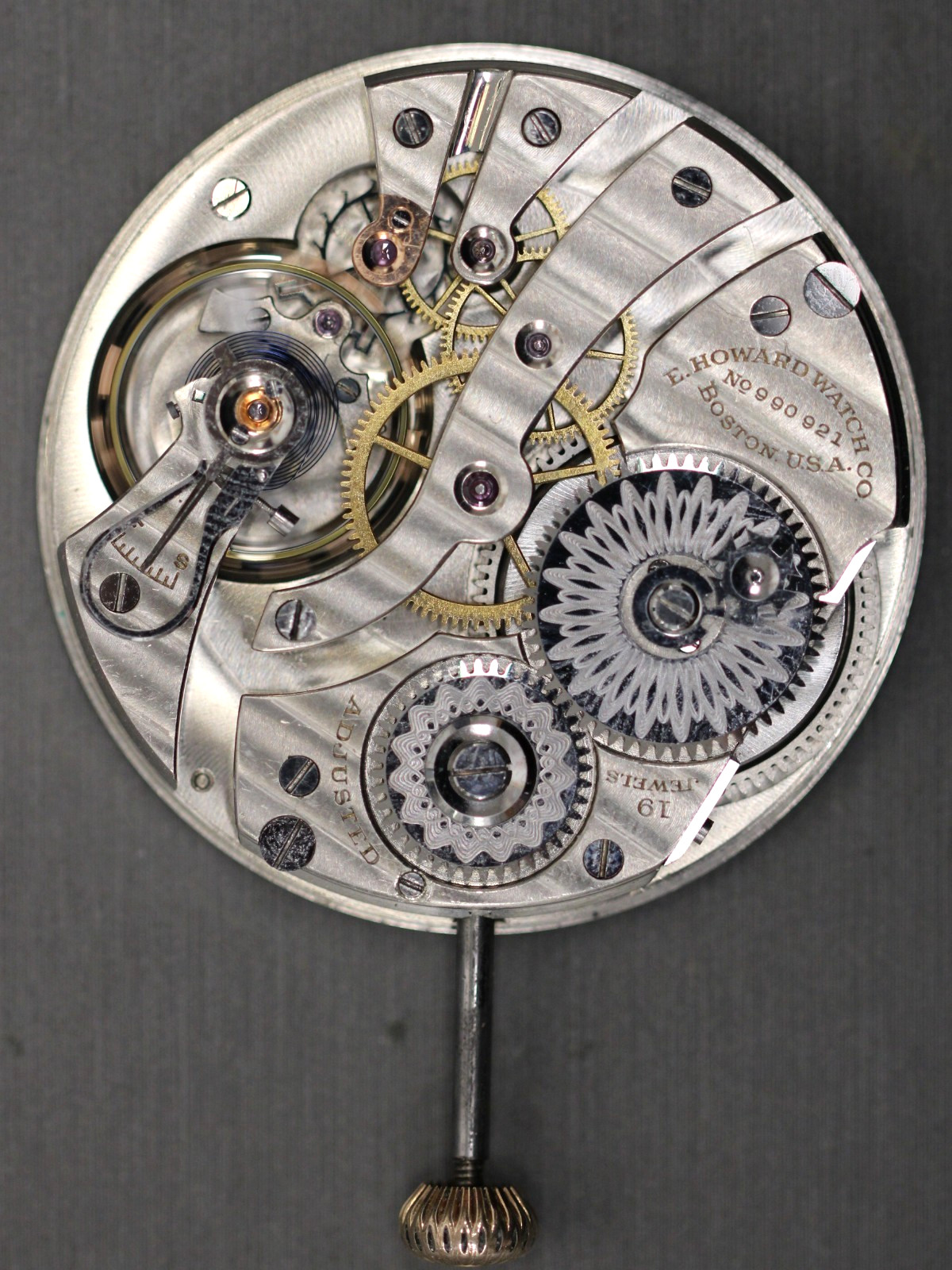 Running E. Howard Series 7 Model 1908 19 Jewels Pocket Watch Movement