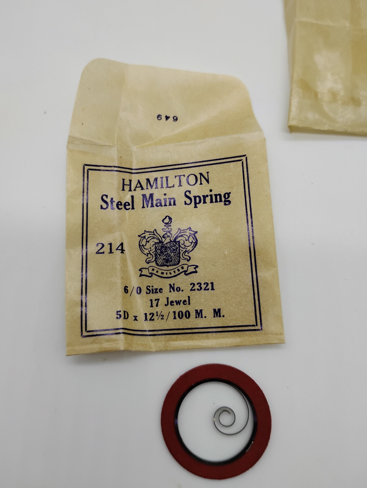 MARCO # 481 Mainspring For Hamilton 6/0 Size Factory No.2321