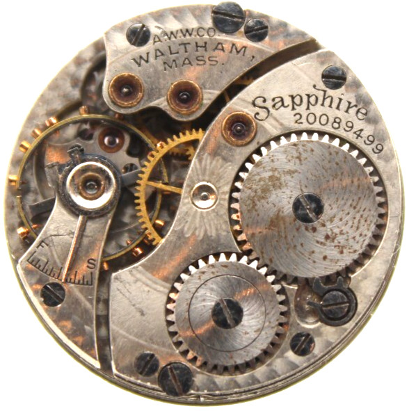 1915 WALTHAM POCKET WATCH MOVEMENT 20089499 GRADE: SAPPHIRE 6/0s 15j (EC)