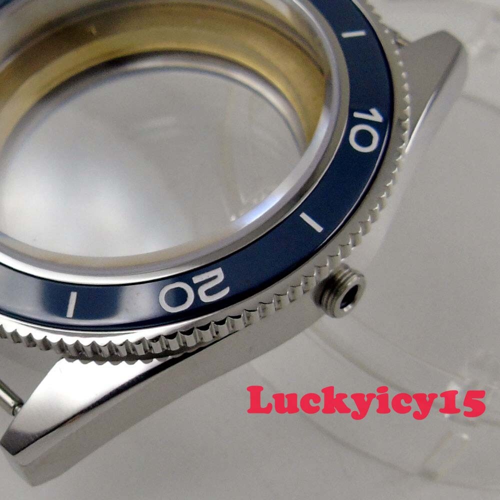 Solid 41mm sapphire glass Stianless steel watch case fit ETA 2836 movement C140