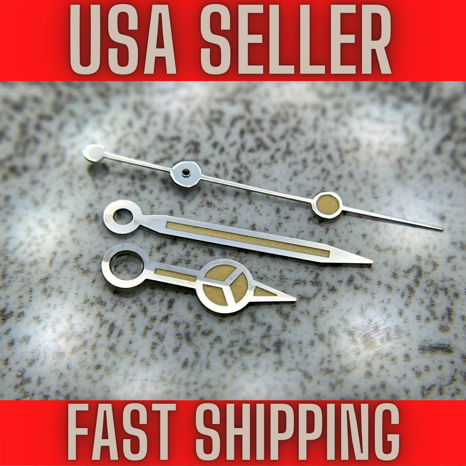 Silver “Vintage Merc” Hands For Seiko NH35,NH36,7s26,7s36 SKX007,Green Lume