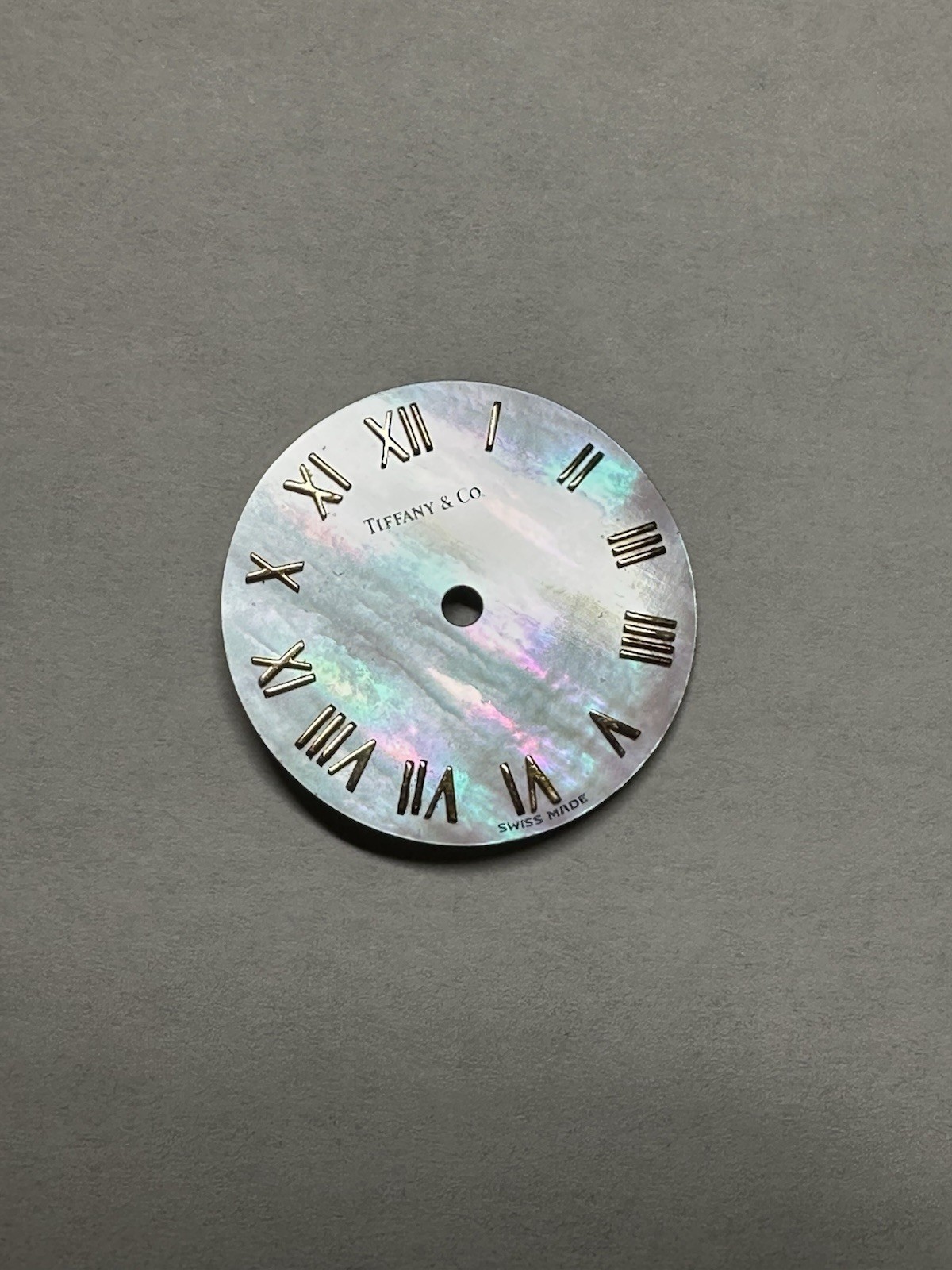 Tiffany & Co 17mm Mother Of Pearl Watch Dial w/ Gold Roman Numerals