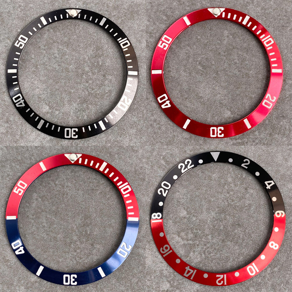 38mm*30.5mm Black Red Purple Bezel Insert For 40mm GMT SUB SKX 007 Mens Watch
