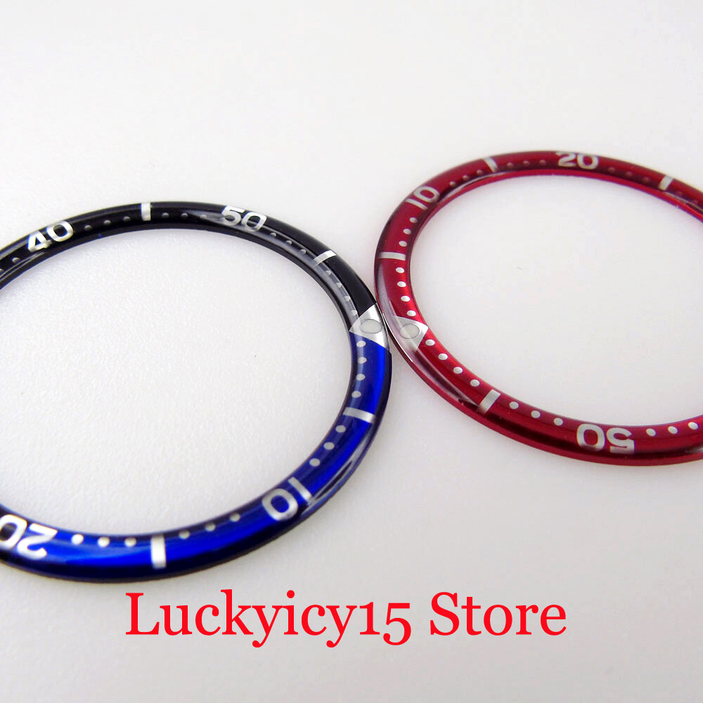 Flat Watch Bezel Insert 38mm*30.6mm Blue Red Green Black Fit SKX SUB GMT Watch