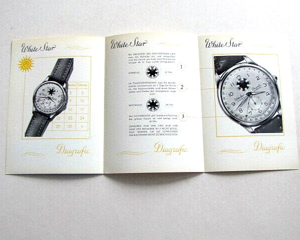 Diagrafic White Star, with VENUS movement handwinding. NOS, swiss made. RAR!!