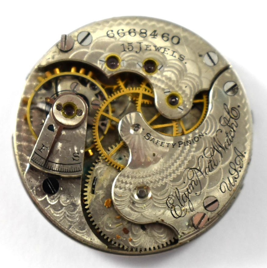 Vintage Elgin Grade 130 0s 15J Hunting Pocket Watch Movement lot.wq
