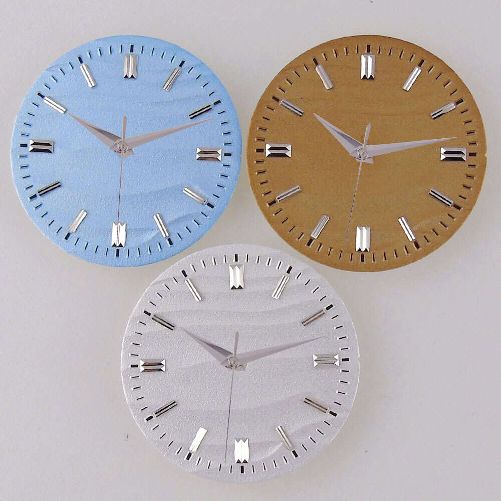 29mm White Blue Brown Texture Dial Fit Explore Vintage NH35 NH36 ETA 2824 PT5000