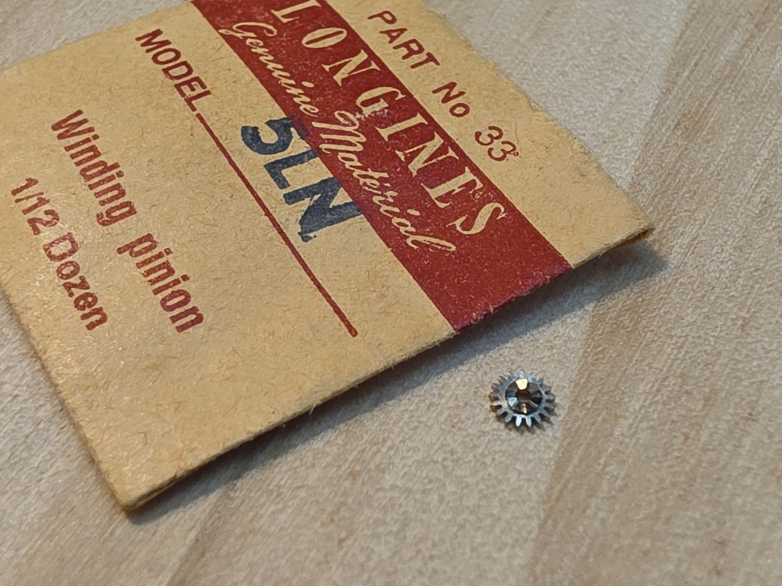Vintage NOS Longines 5LN Wristwatch Winding Pinion PN 33 Parts Spares Repairs