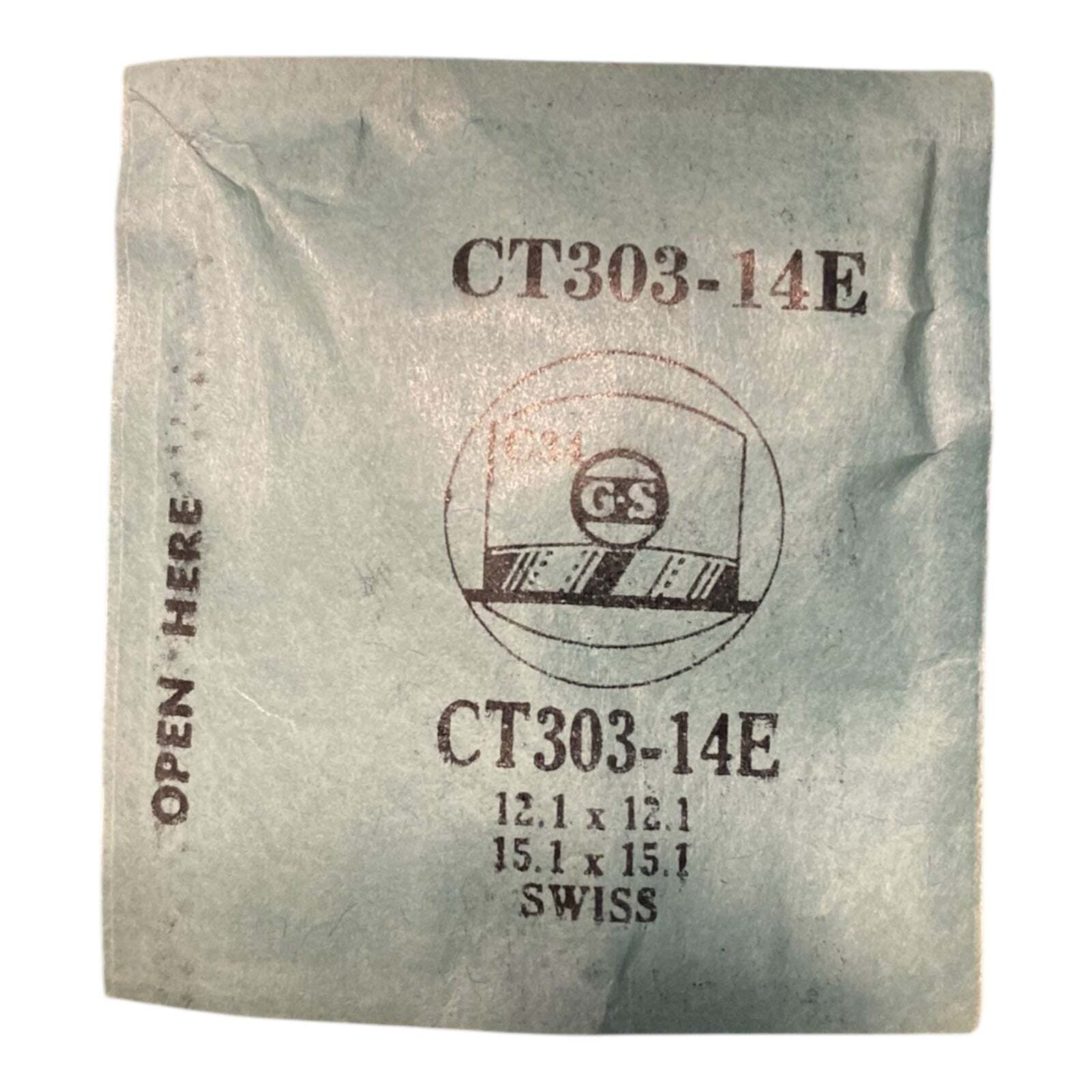 Germanow-Simon Mach (GS) CT303-14E Watch Crystal 12.1×12.1 NOS Part Flexo Swiss