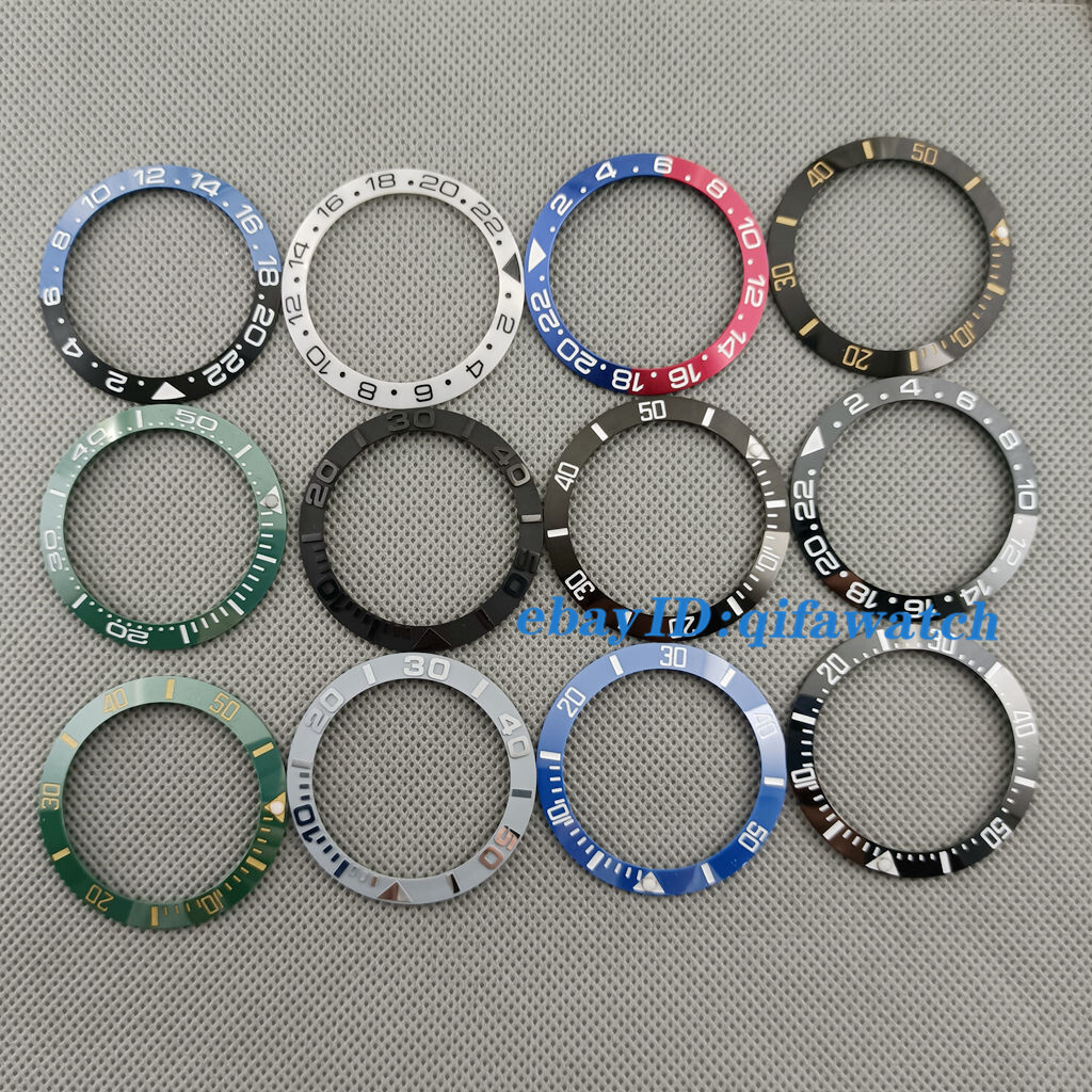 40mm Red Black Blue Green Ceramic/Titanium bezel Insert fit 43mm automatic watch