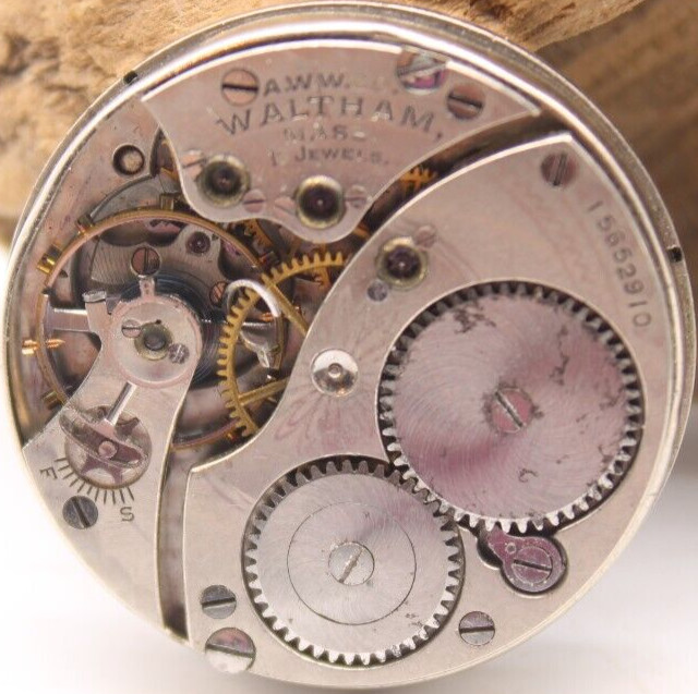 1907 WALTHAM POCKET WATCH MOVEMENT 15652910 GRADE 115 0s 15j (CE2)