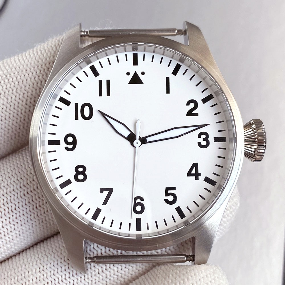 NH35 Pilot Watch Case 43mm for NH36 NH38 PT5000 ETA2824 Sapphire 200M Waterproof