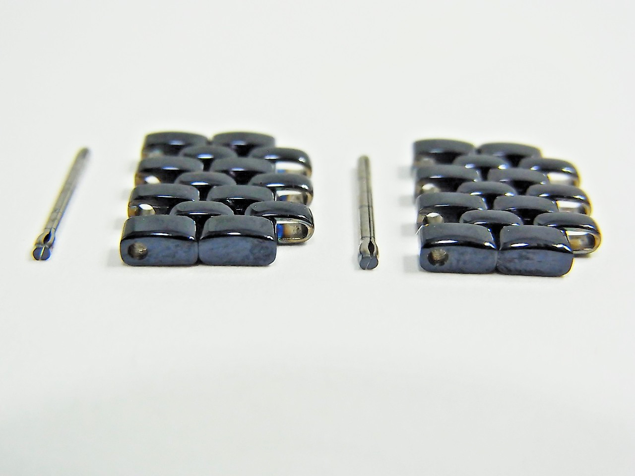 H.STERN Genuine 11mm Double Link Ladies Watch Band Bracelet 2pcs Set Mint