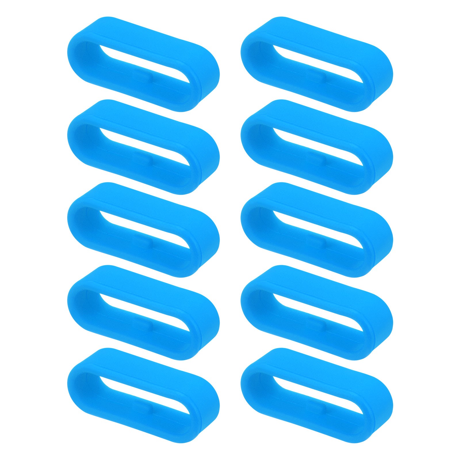 10Pcs Watch Band Strap Loops Silicone Fastener Rings for 20mm Band, Blue