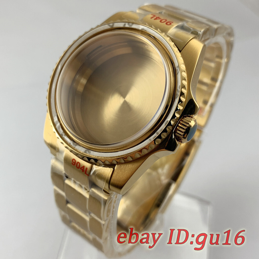 36mm Gold Watch case Ceramic bezel Fit NH35 NH36 Miyota 8215 ETA2836 2824 PT5000