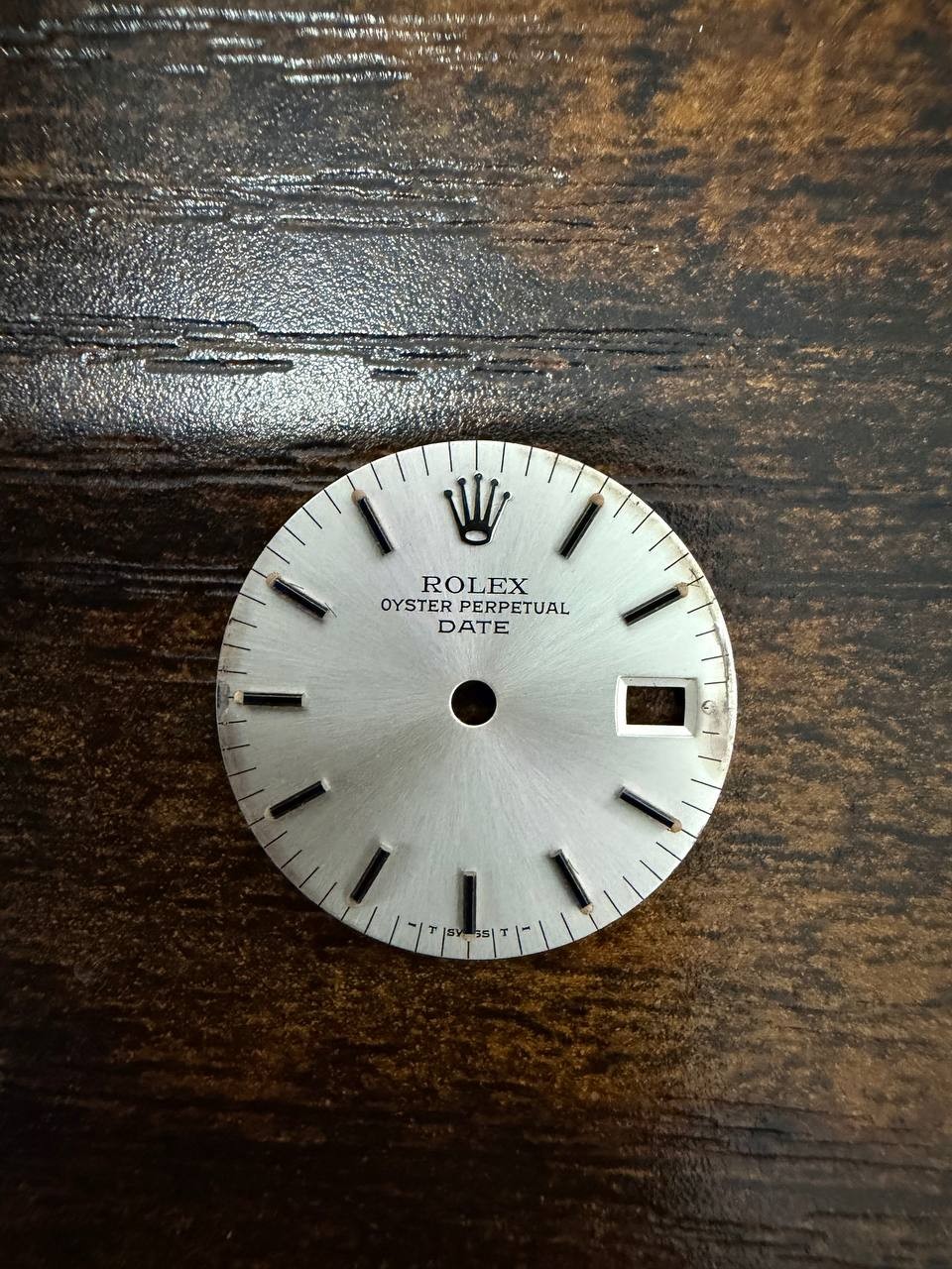 ROLEX LADIES OYSTER PERPETUAL DATE 6517 6516 6519 SILVER STICK DIAL USED COND