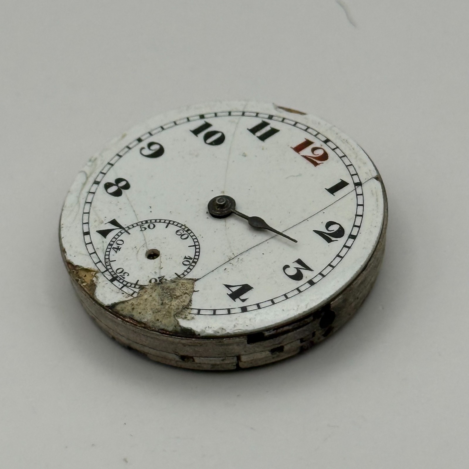 Pinnacle Trench Watch Movement Sub Seconds Red 12 Swiss Manual Wind Parts 28.8mm