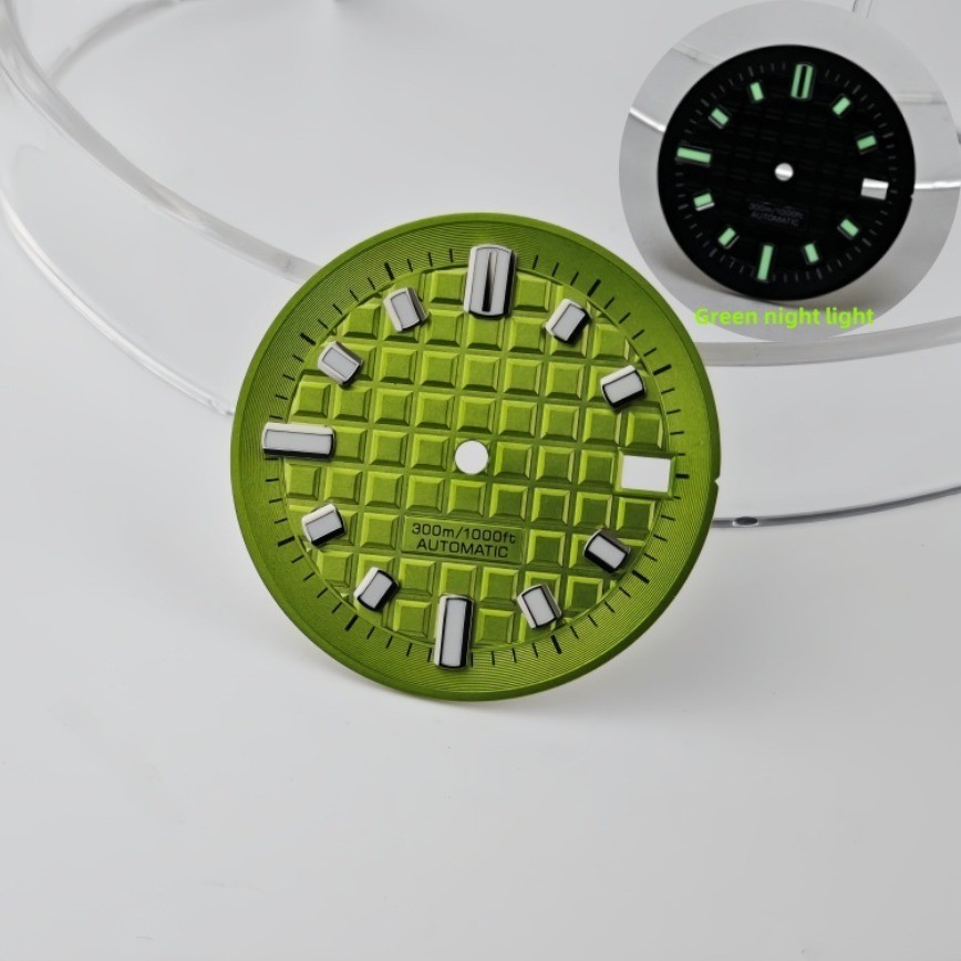 NH35 Dial 30mm Case 42mm Hand Green Luminous for NH35/NH36 Movement Watch Parts
