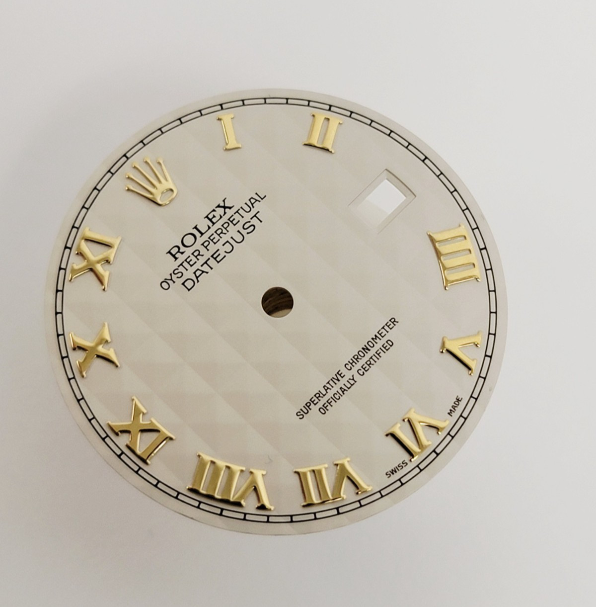 Genuine Rolex Dial DateJust 36mm Ivory Pyramid Y Roman RR 16013, 16233, 116233