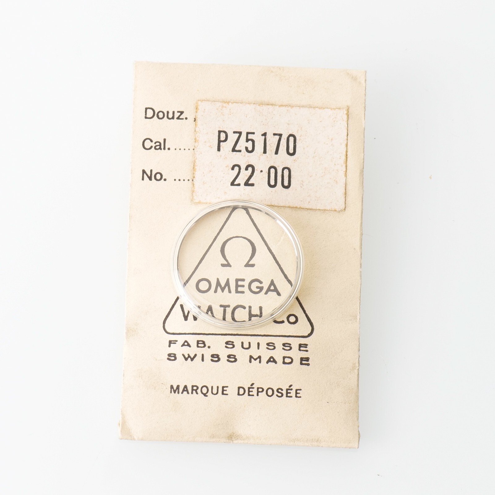 Genuine OMEGA Watch Crystal PZ5170 New Old Stock 22.00mm Watchmakers (OME)