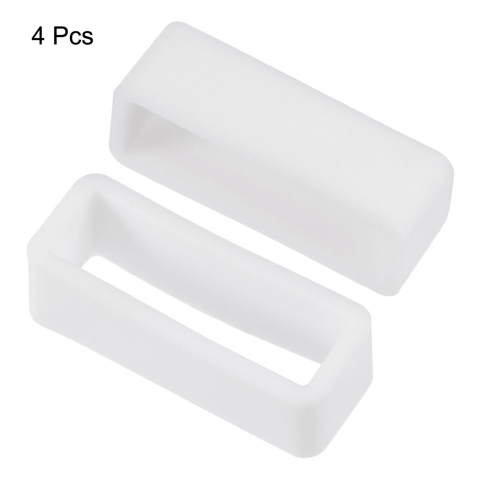 Watch Band Strap Loops Silicone for 22mm Width Watch Band, White 4 Pcs