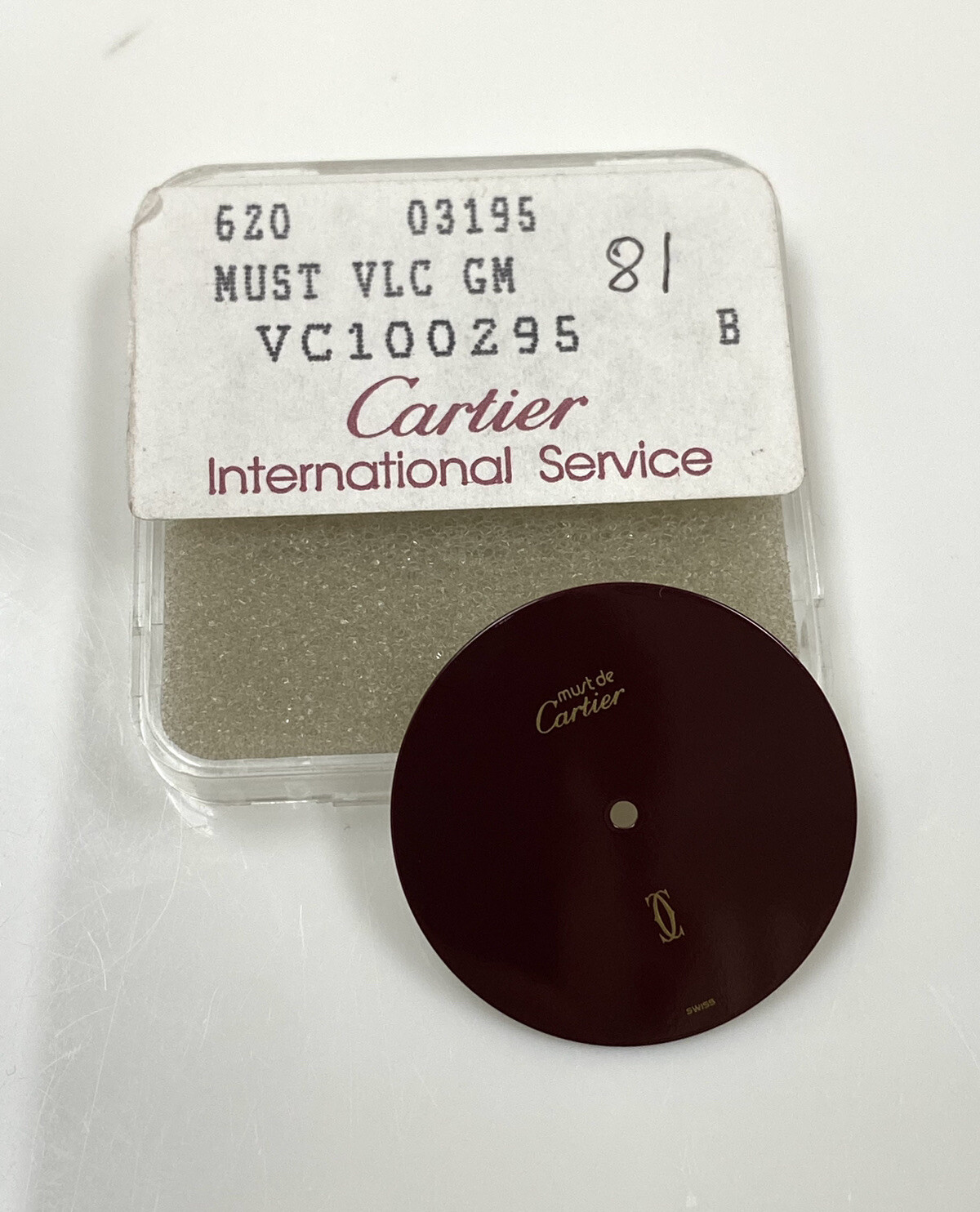 Original Cartier Must de Cartier Oxblood Red/Maroon 26mm Dial VC100295