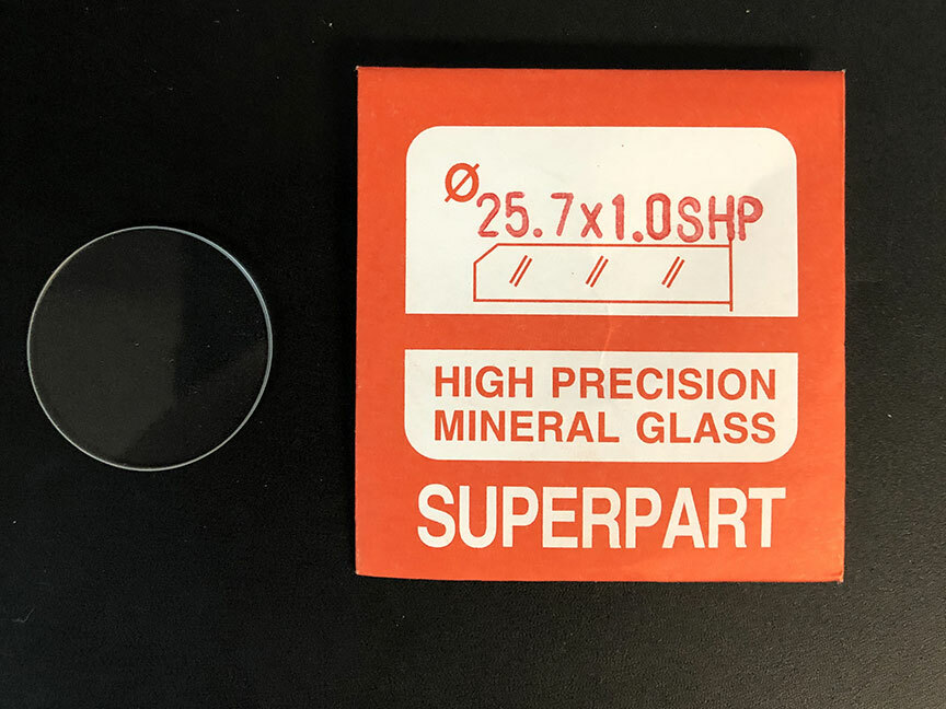 1.0mm Thick Flat Round Mineral Glass Watch Crystal 25.1mm – 26.0mm Diameter