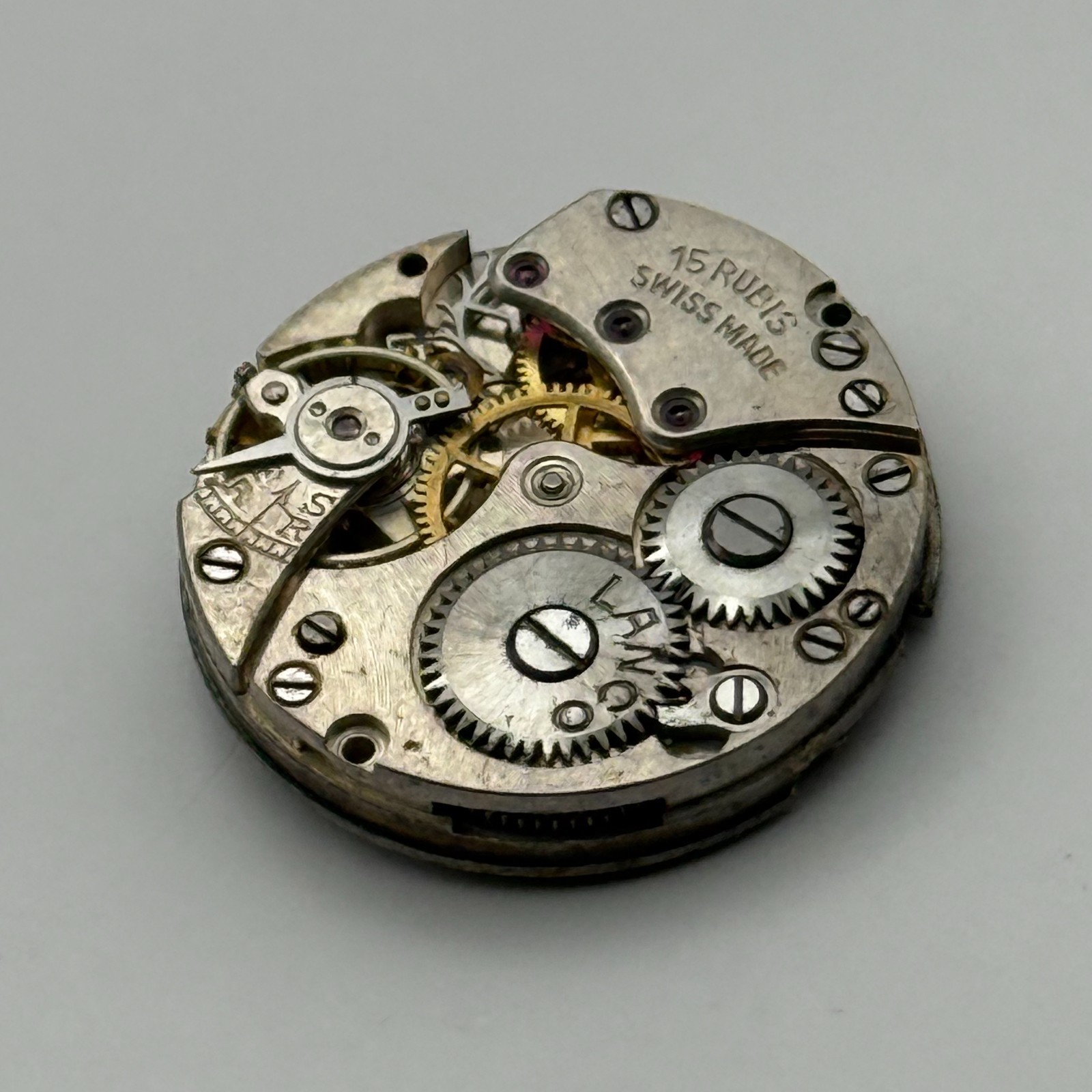 Lanco Watch Movement 15 Rubis Swiss Manual Wind Vintage Parts Repair 19.6mm