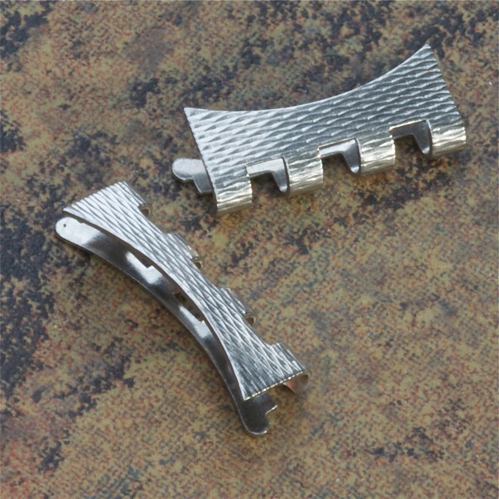 8 SETS SOLD! Curved 18mm ends steel fit any 7-row NSA vintage watch bracelet NOS