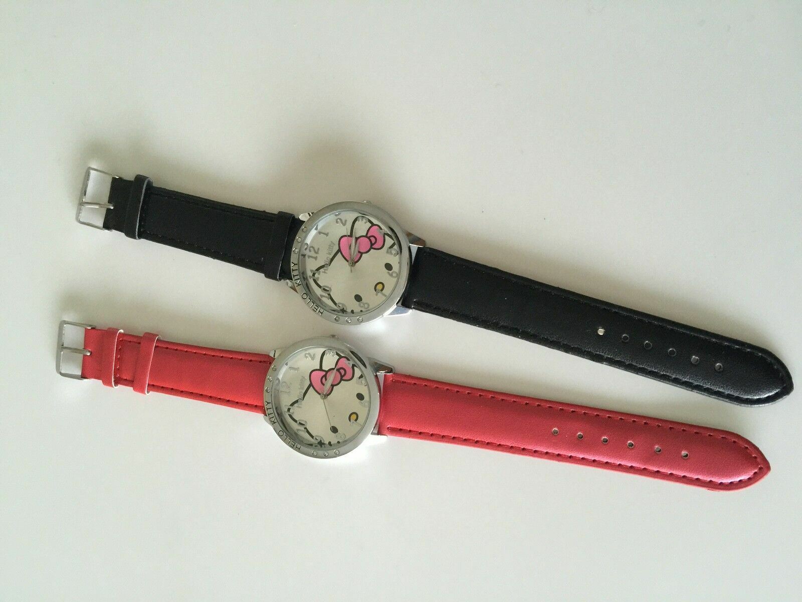 1P Lady Children Kid School Girls Hello Kitty Crystal Wrist Watch Birthday Gift