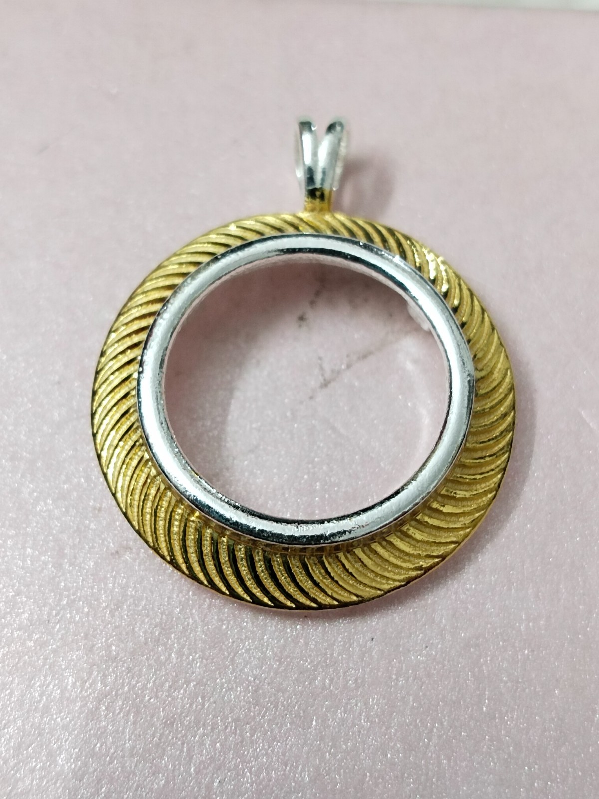 925 Sterling Silver 18k Gold Plated Sterling Silver Round Bezel Pendant Blank