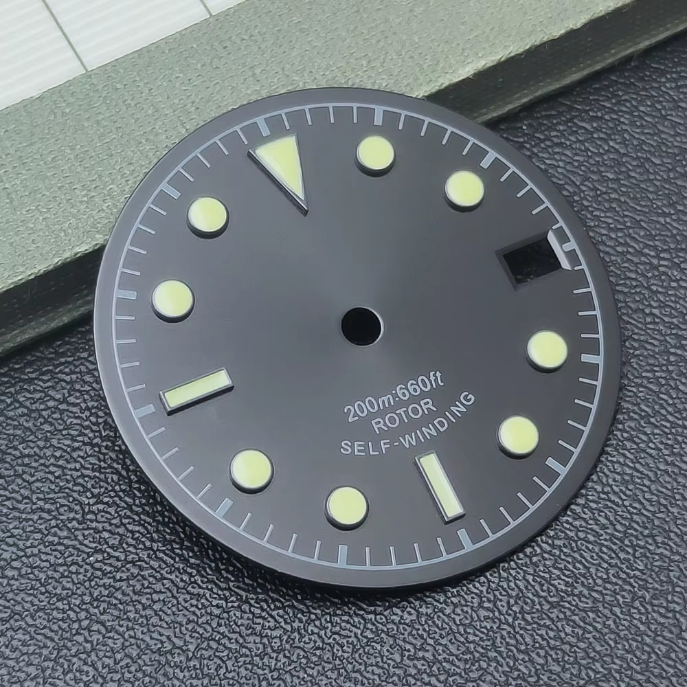Neiton 28.5Mm Black White Blue Gray Green Watch Dial Green Luminous Dial Fit NH3