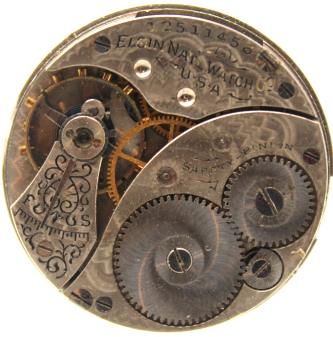 1907 ELGIN POCKET WATCH MOVEMENT 12511456 GRADE 320 0s 7j (RY2)