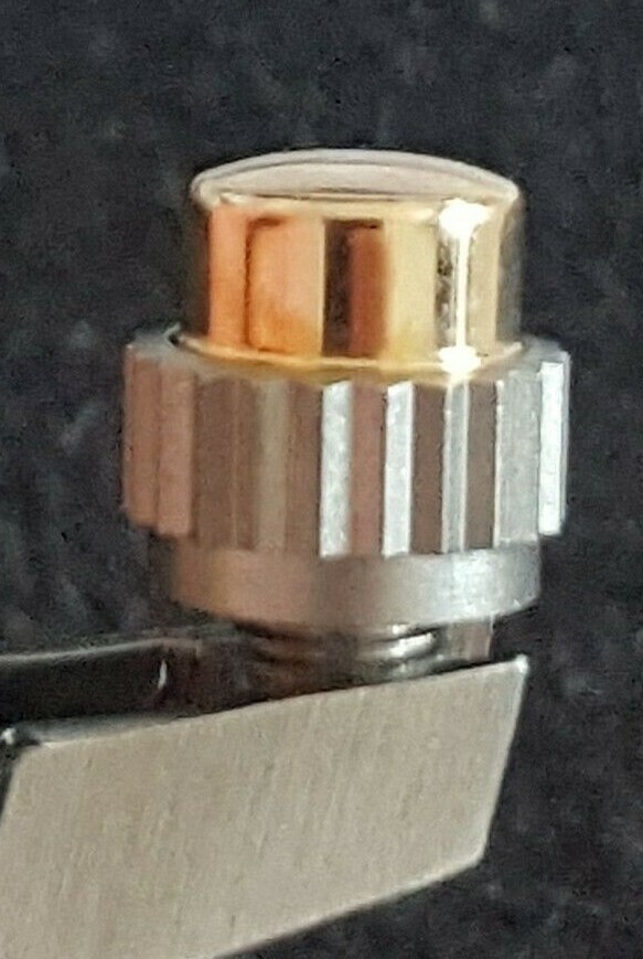Omega Pusher Part Number 086-0075TI-BP, Titanium-18KT Pink Gold Cap
