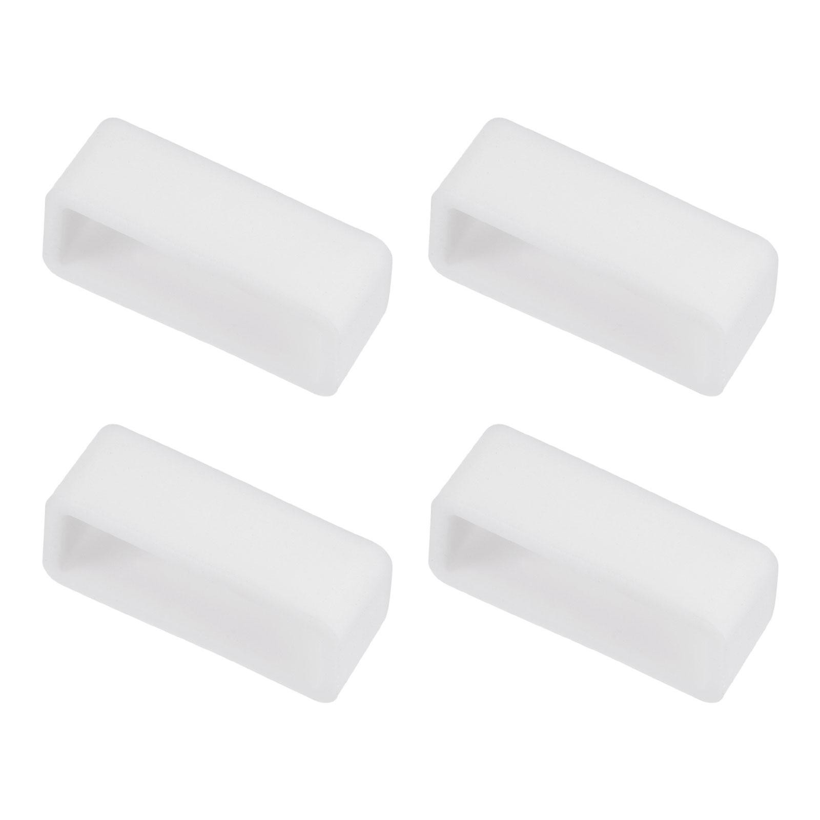 Watch Band Strap Loops Silicone for 19mm Width Watch Band, White 4 Pcs