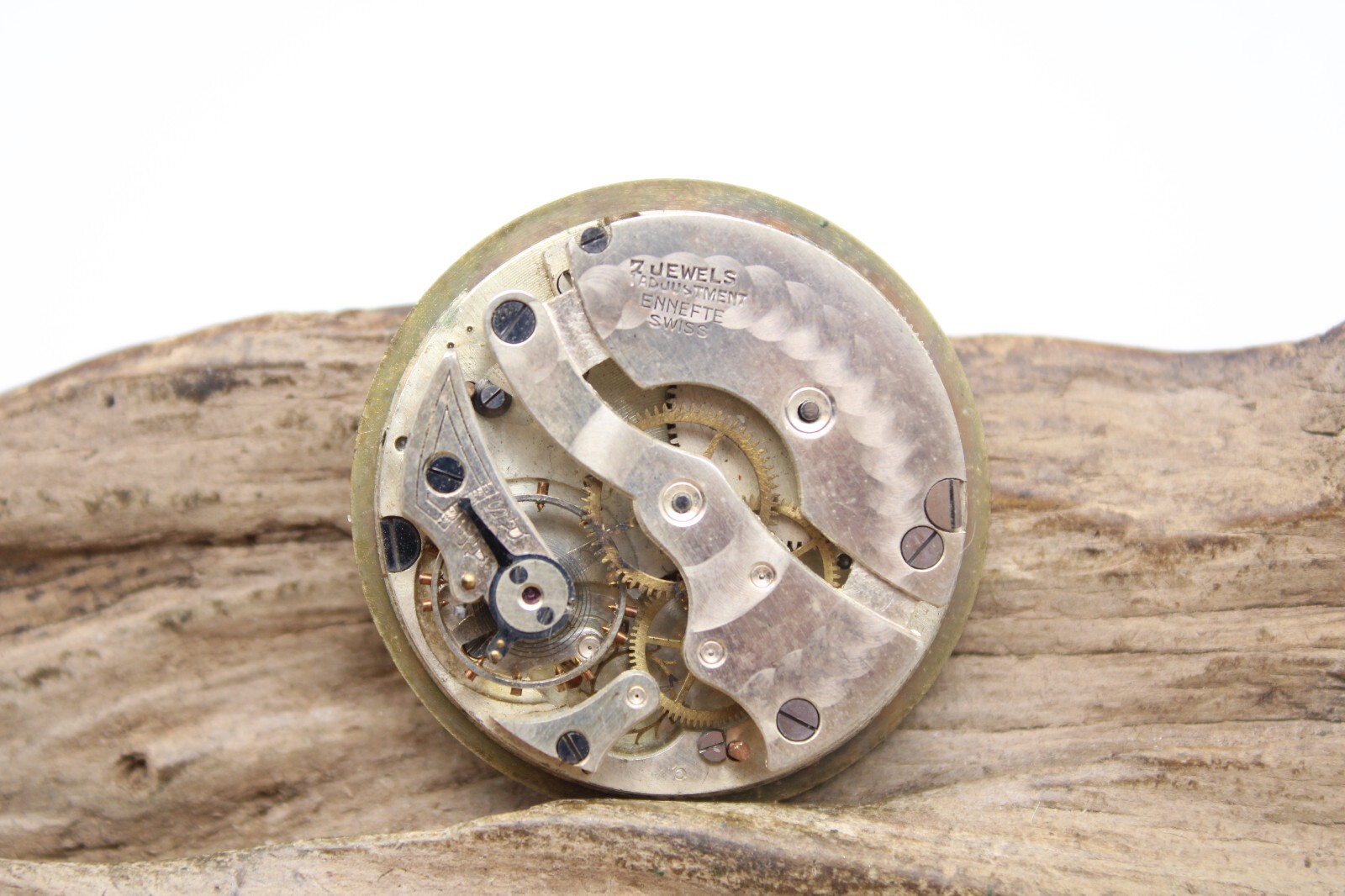 ENNEFTE PRINCIPAL POCKET WATCH MOVEMENT SWISS 37.2mm 7j FOR REPAIR (KM2)