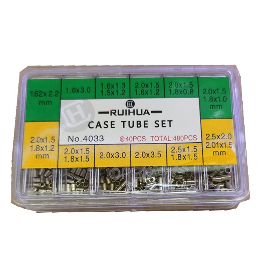 1 Set 12 Sizes Stainless Steel Watch Case Tube Waterproof for Watch Crown W/Box