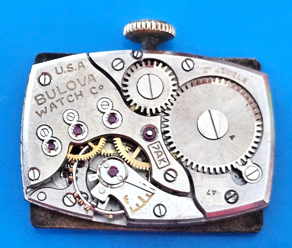 BULOVA 7AK 21J Watch Movement (REMOVED FROM GOLD CASE/BALANCE RUNS) lot115