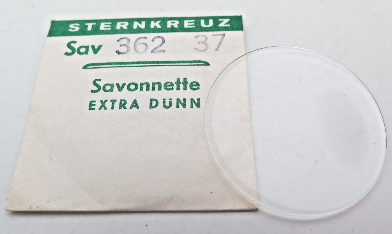Sternkreuz 37 Savonnette 36.2 mm Acrylic Hunting Case Pocket Watch Crystal NOS