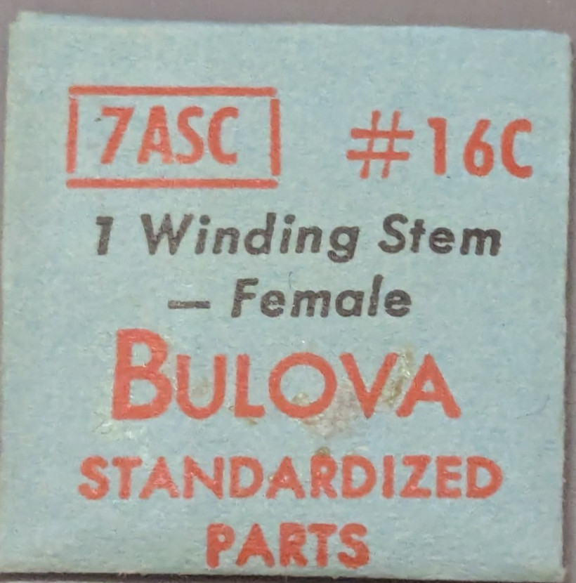 NOS NEW Genuine Bulova Cal. 7ASC – # 16C Winding Stem Female – Watch Part