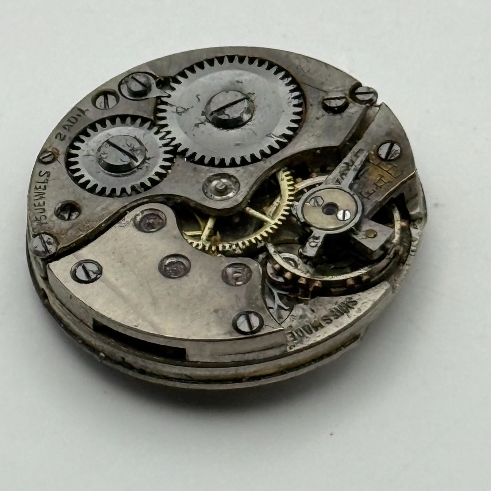 Buser Watch Movement 15 Jewels Swiss Manual Wind Vintage Parts Repair 23.2mm