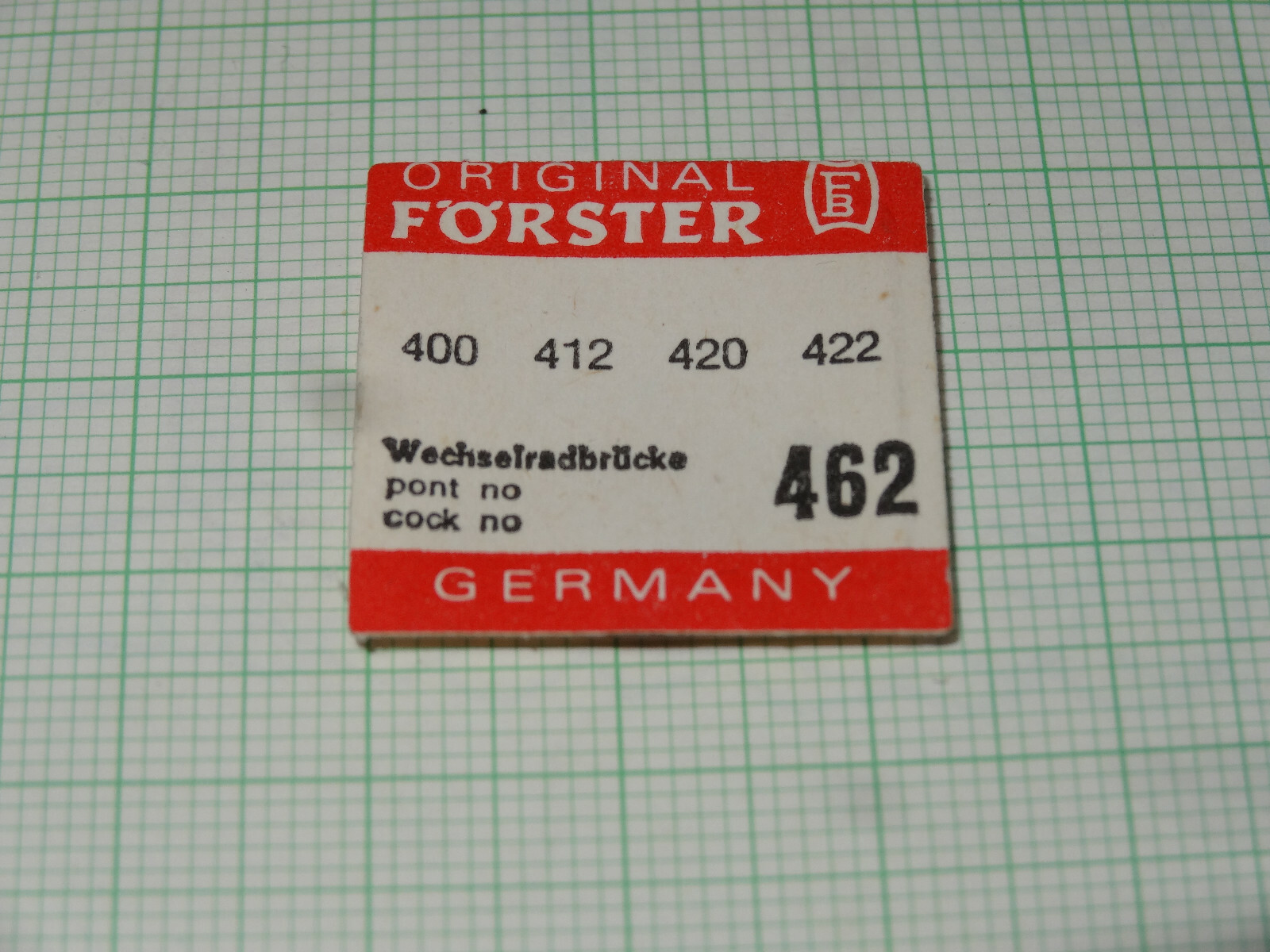 Förster watches caliber 400-422 interchangeable wheel bridge 462 spare part clock factory movement
