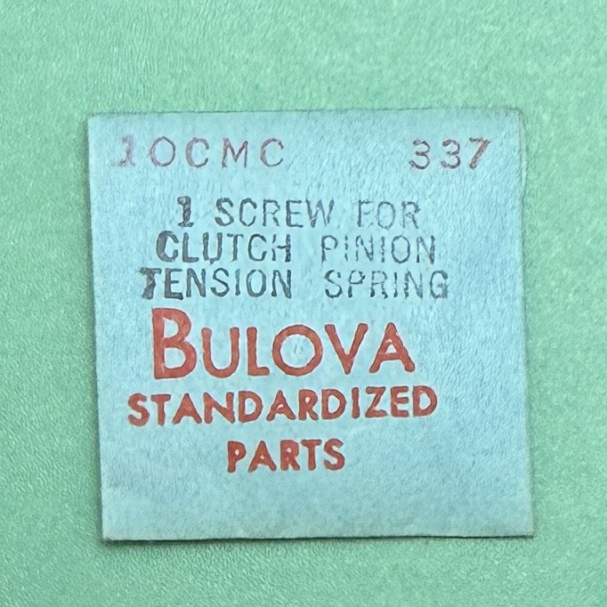 Genuine Bulova Part 337 Screw Clutch Pin Tens Spring 10CMC 10CSC 8BBA 9AR NOS
