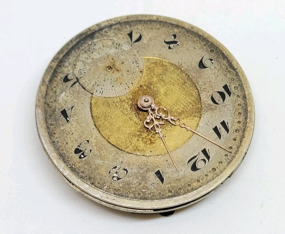 Vintage M Kleiner Swiss 3J Mechanical Pocket Watch Movement For Parts Or Repair