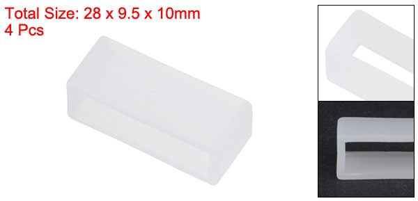 Watch Band Strap Loops Silicone for 24mm Width Watch Band, Transparent 4 Pcs