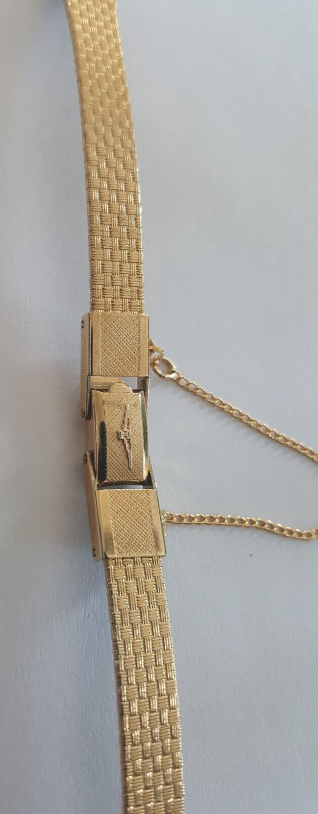 Longines Gold Plated Watch Bracelet With Safety Clasp Chain