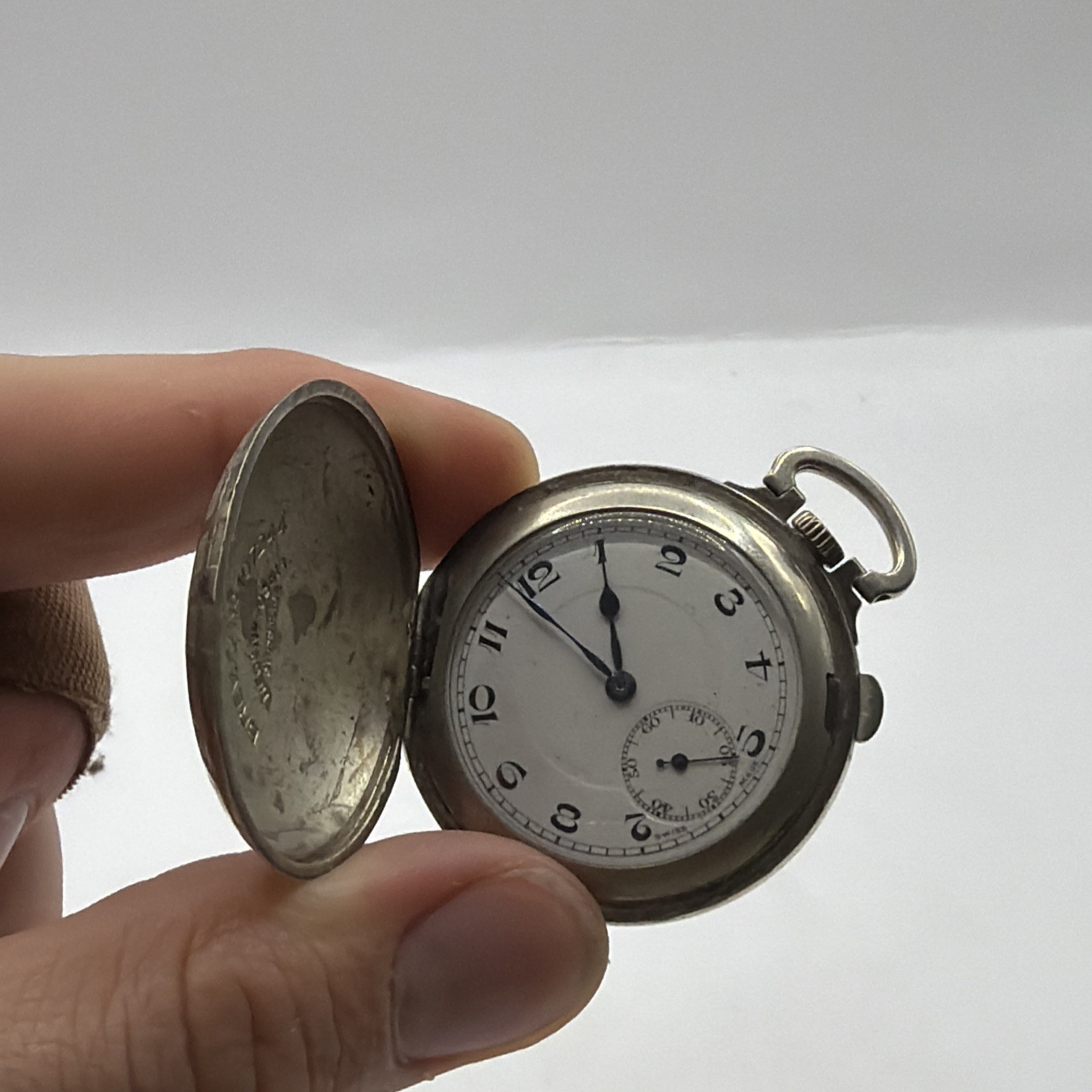 Antique Brevet USA Military Golf Ball Trench Pocket Watch Running 15 Jewels